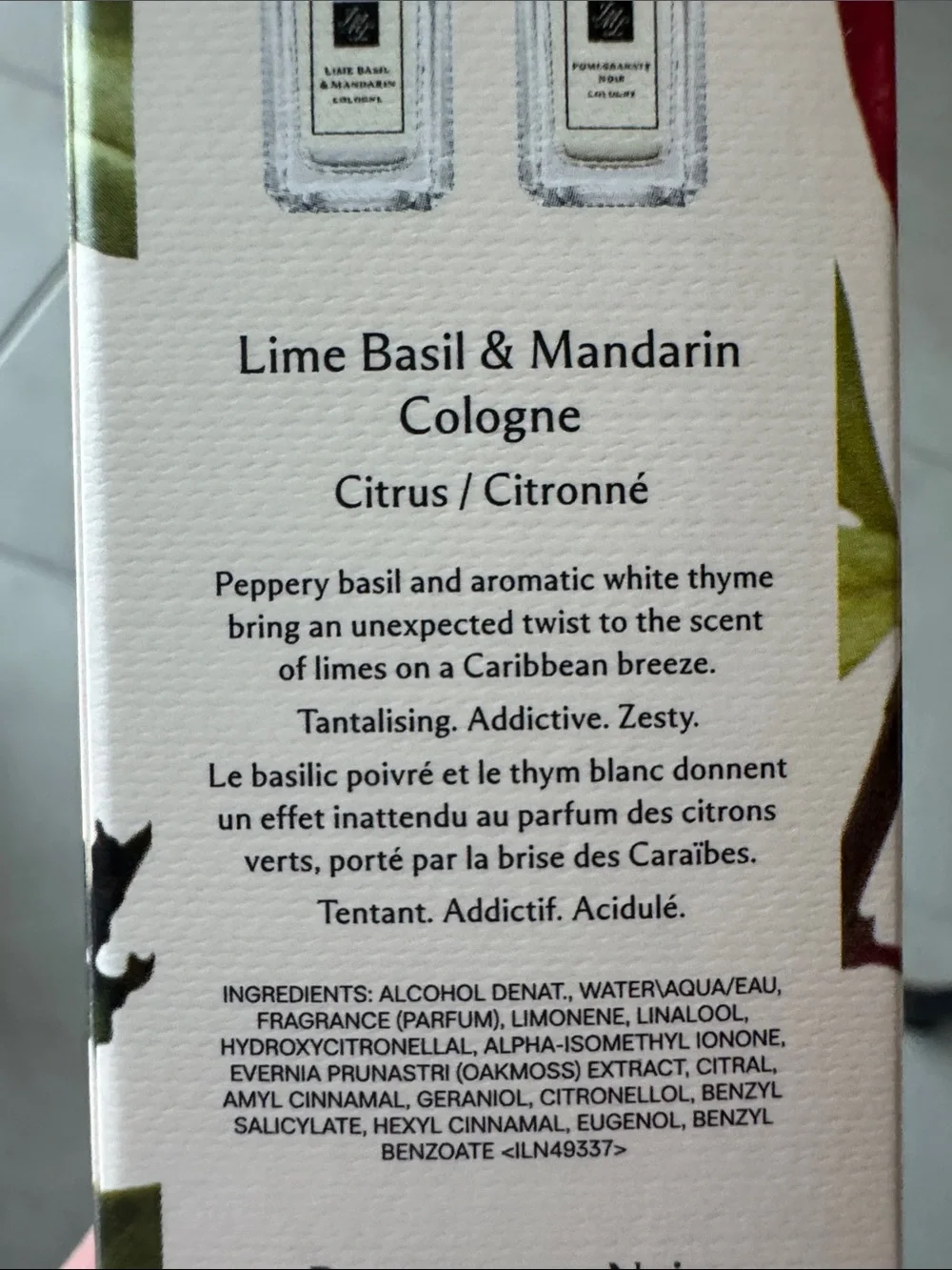 Jo Malone London Lime Basil & Mandarin + Pomegranate Noir Travel Cologne Duo NWT